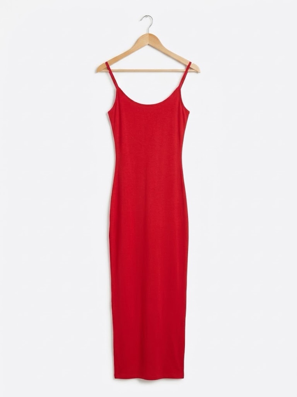 JLUXLABEL Red Slip Maxi Dress with Thin Straps